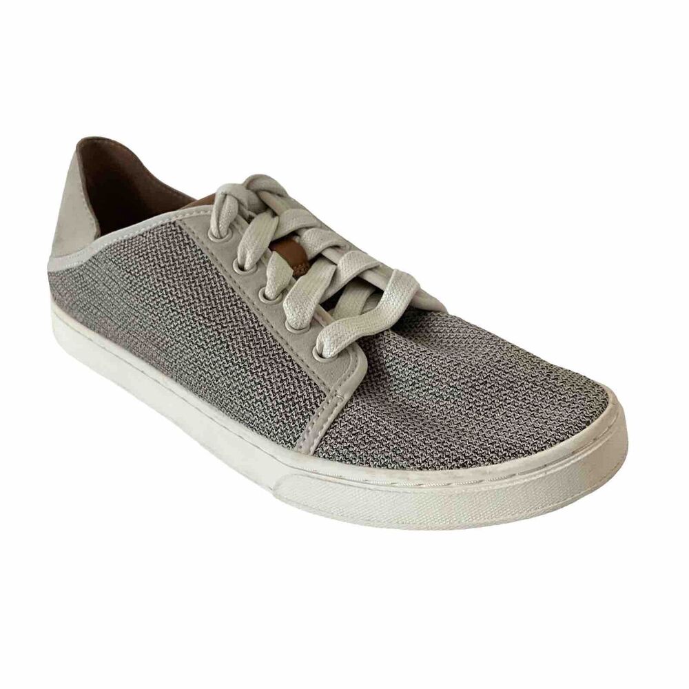 Olukai Sneakers 9M Gray Pehuea Li Convertible Lace-up Aloha Low Top